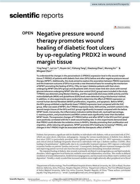 Negative pressure wound therapy promotes wound healing of